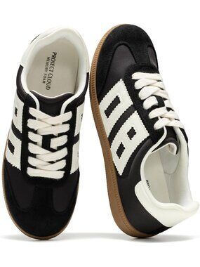 Women's Brita - Black Plush & Soft Memory Foam Lace Up Shoes Trendy Sneakers